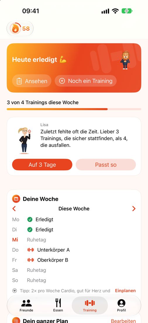 Trainingswoche mit Coach Lisa